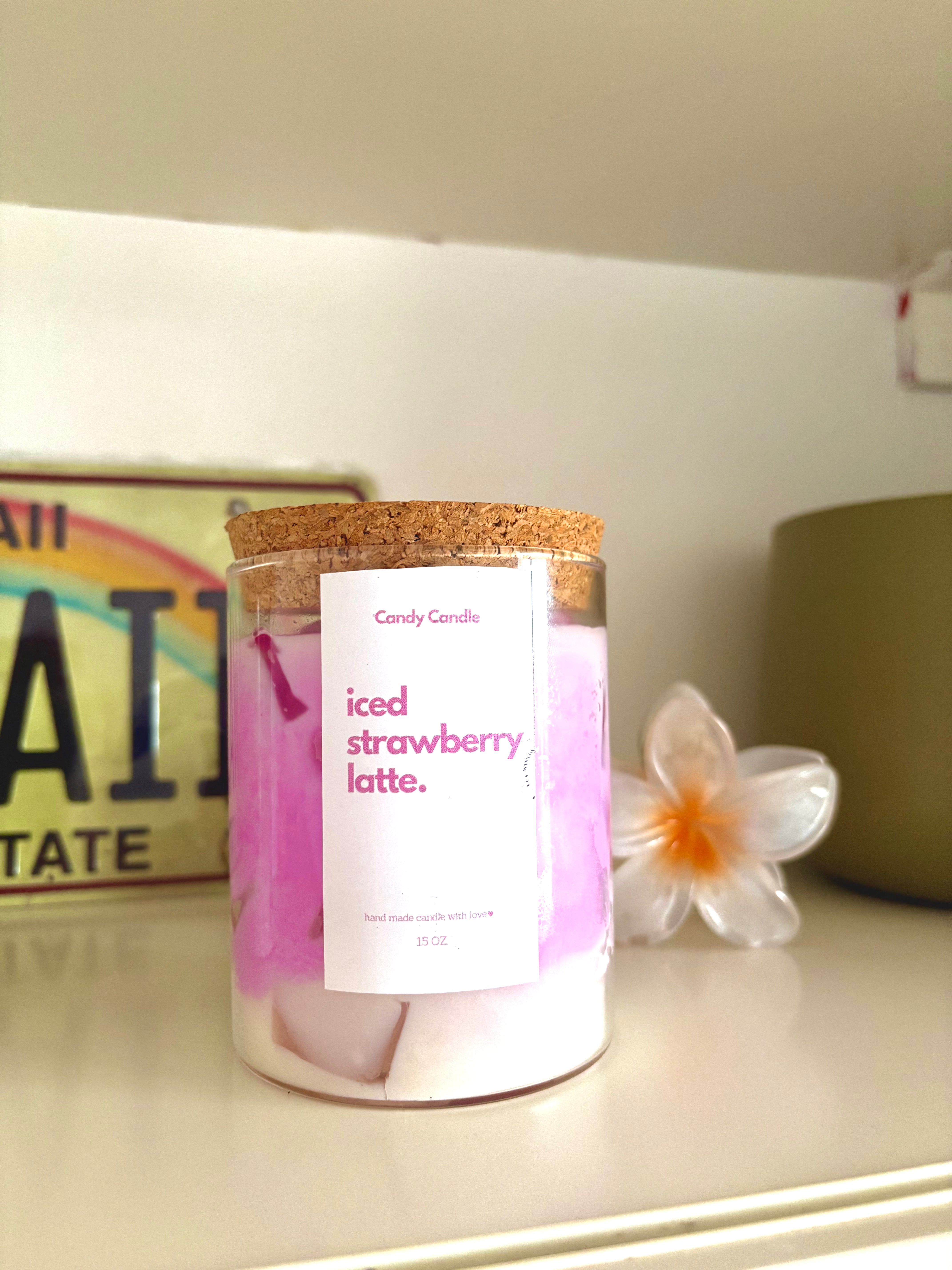 Iced Strawberry Latte Candle