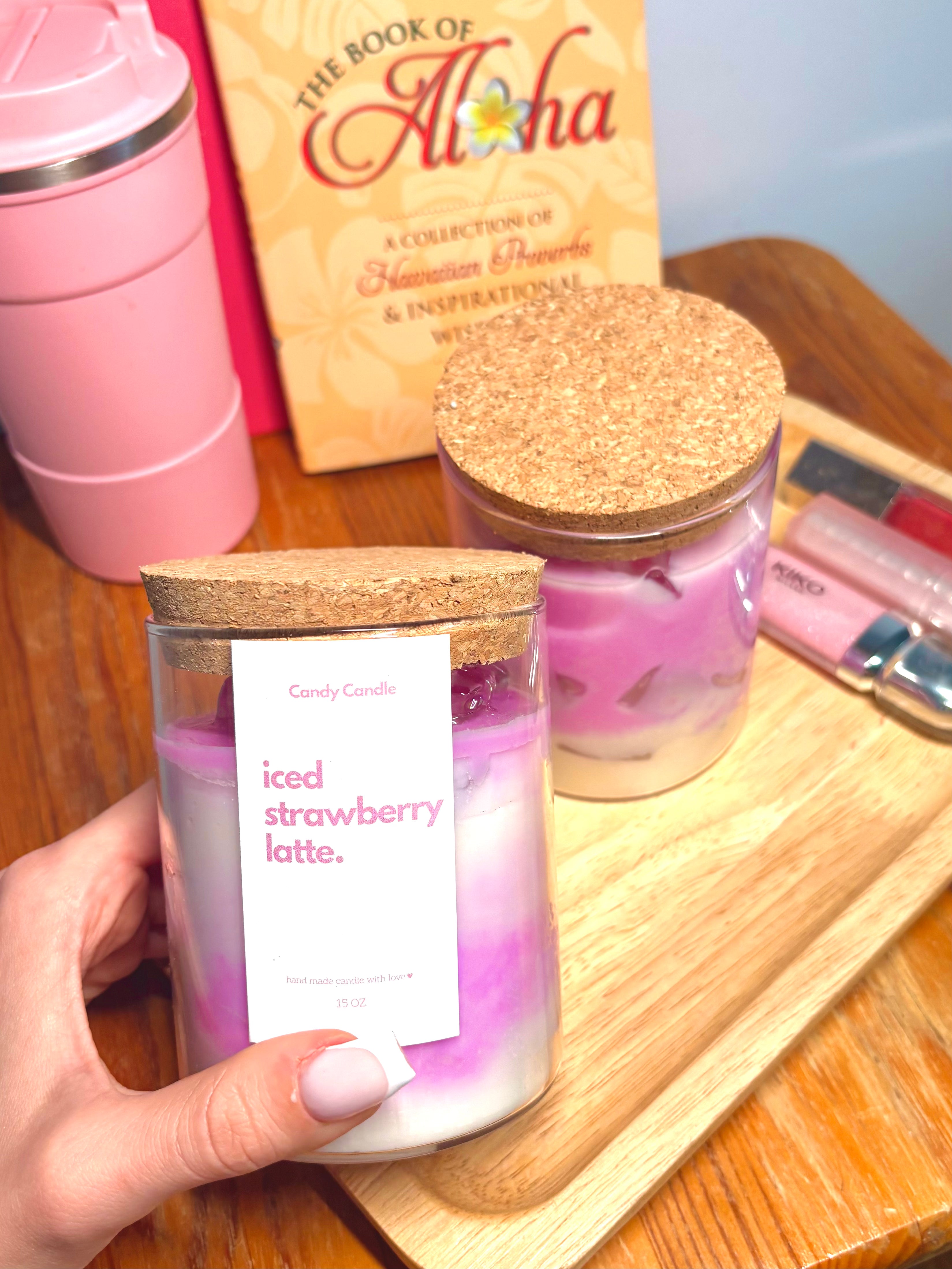 Iced Strawberry Latte Candle