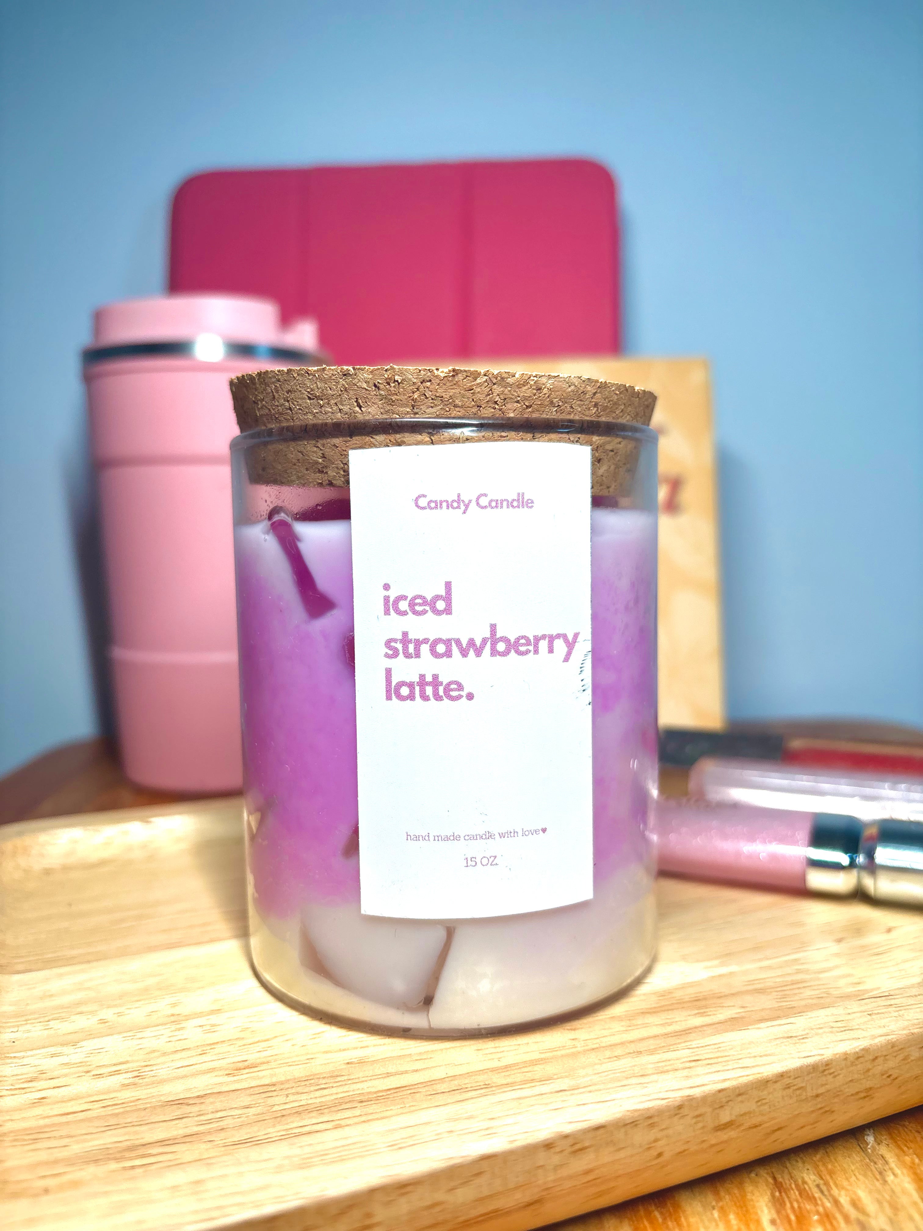 Iced Strawberry Latte Candle