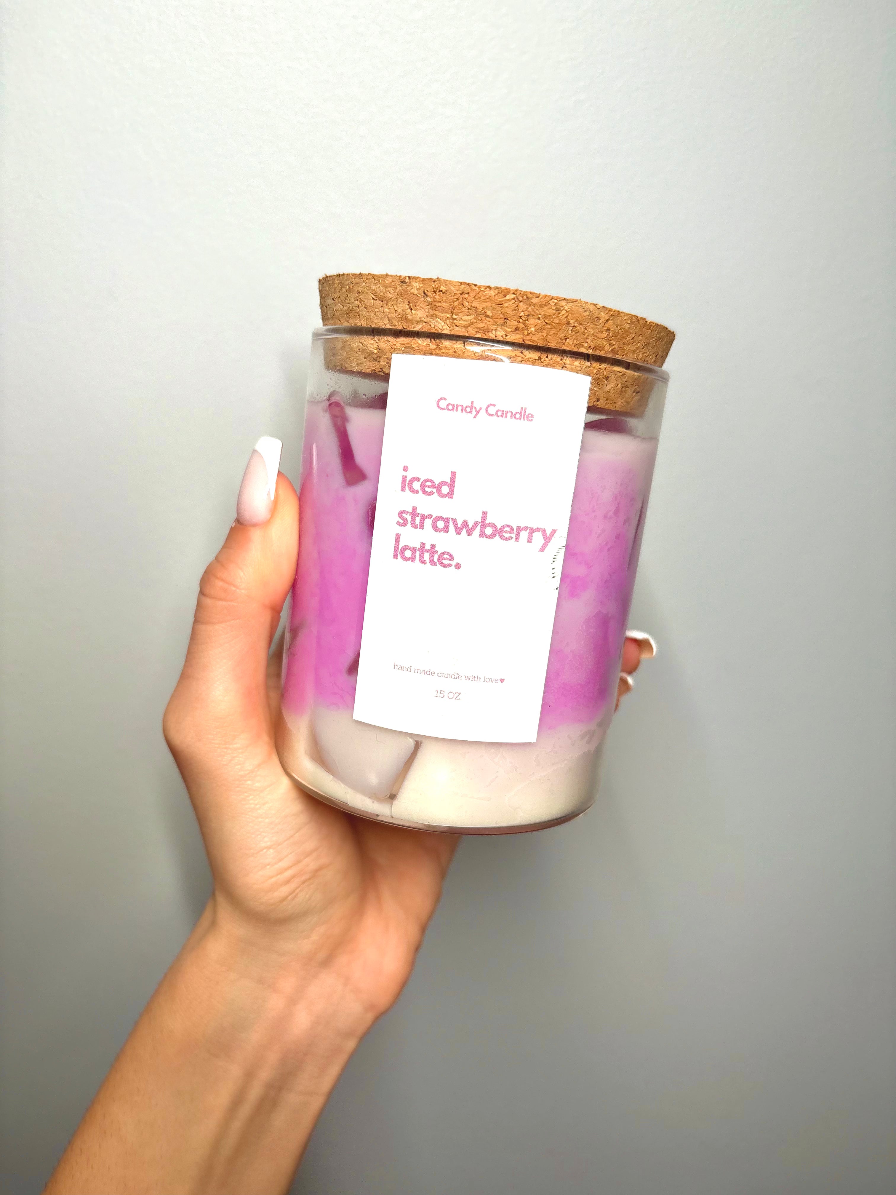 Iced Strawberry Latte Candle